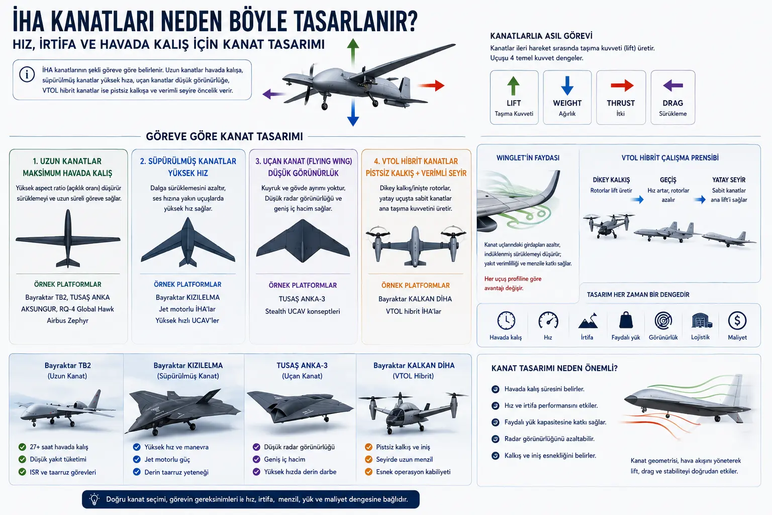 İHA kanat tasarımlarının görev profillerine göre karşılaştırılması
