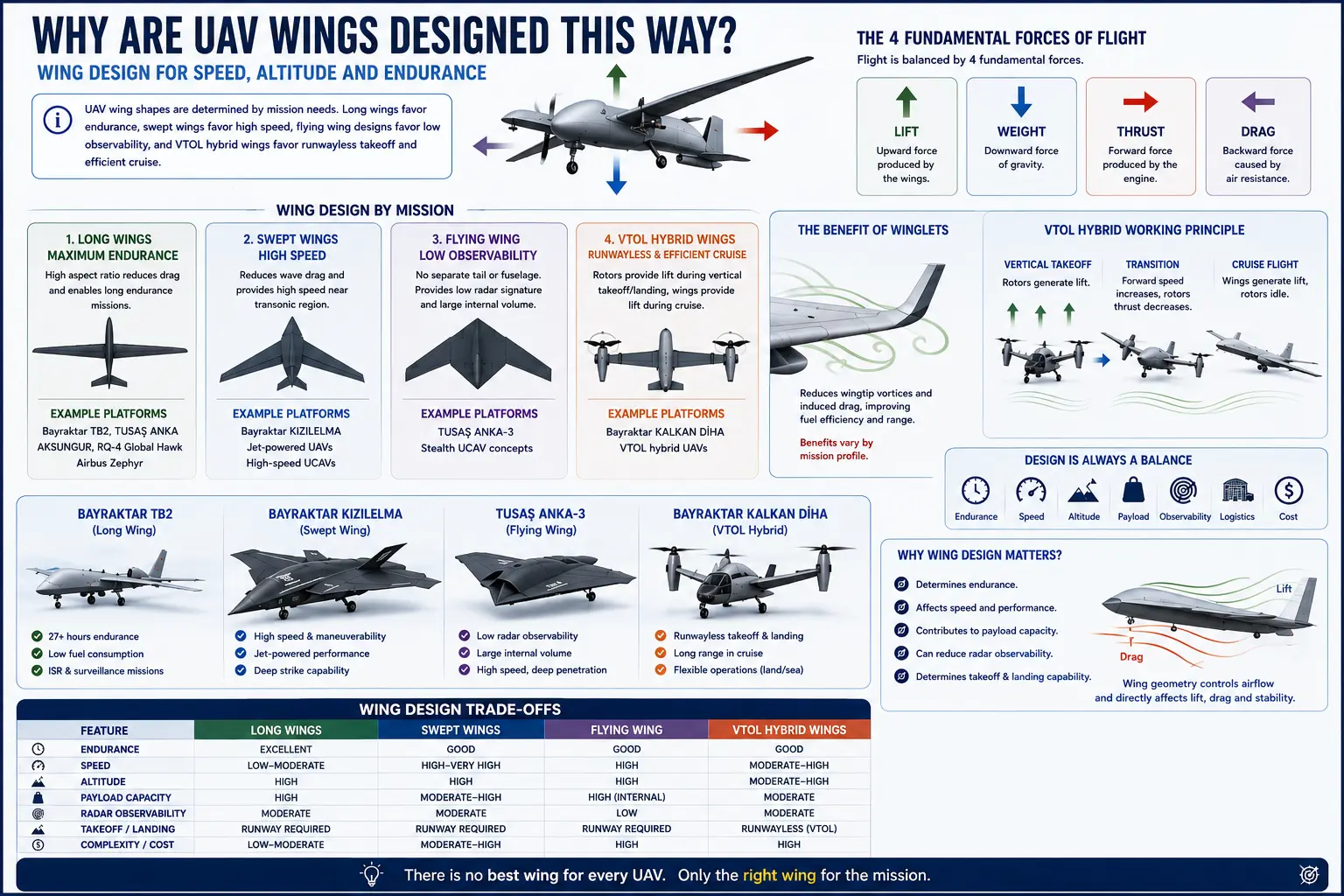 Comparison of UAV wing designs by mission profile